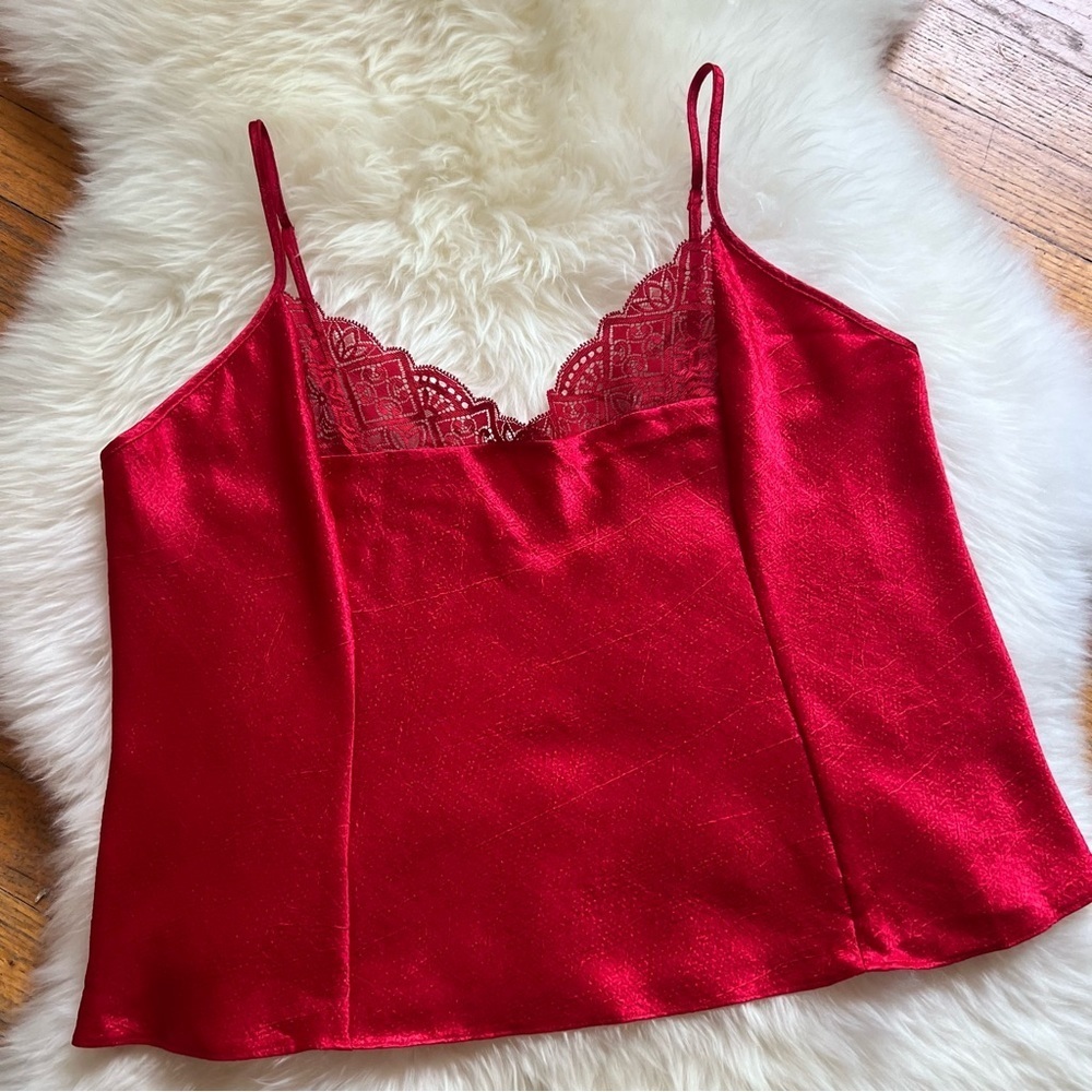 Vintage Victoria's Secret Gold Label Red Lace Camisole Coquette y2k, Size Large